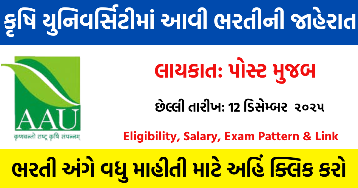 Gujarat Agricultural Universities Recruitment 2025